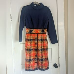 VTG Parade New York tweed plaid dress circa 60s